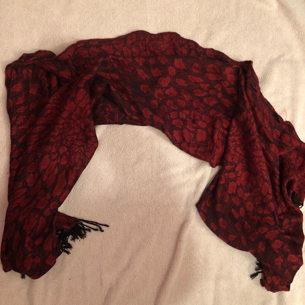 Red patterned scarf